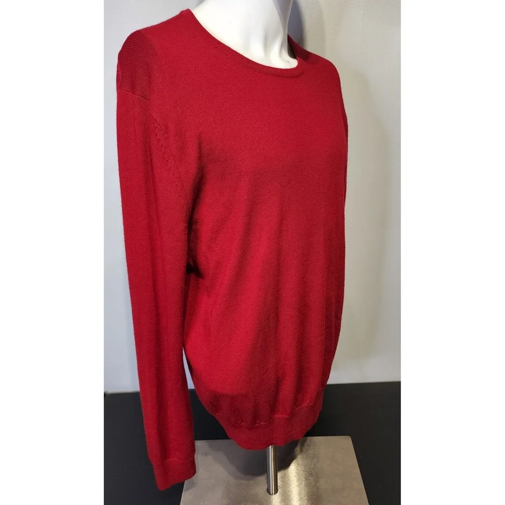 Express Sweater Mens Size Large Modern‎ Fit Extra Fine Merino Wool L/S Red